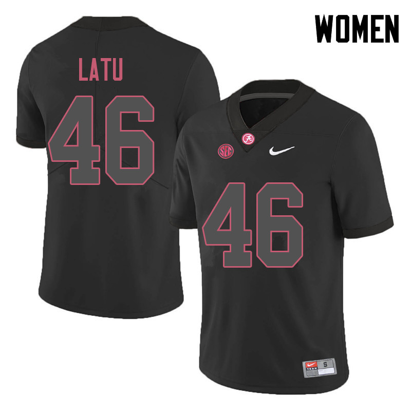 Alabama Crimson Tide Women's Cameron Latu #46 Black NCAA Nike Authentic Stitched 2018 College Football Jersey YQ16E16UJ